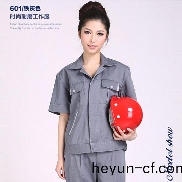 夏(xia)季純(chun)棉短(duan)袖工作服(fu)